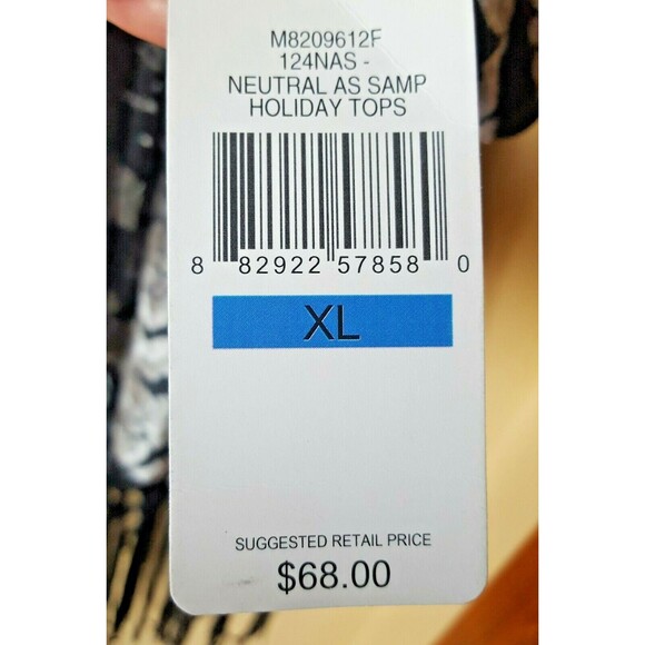 NWT FEVER Size XL Black White Floral Textured Duster Cardigan Fringe Boho - Picture 4 of 9